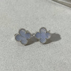 [Clover Jewelry]CLOVER CHALCEDONY SILVER STUD EARRINGS