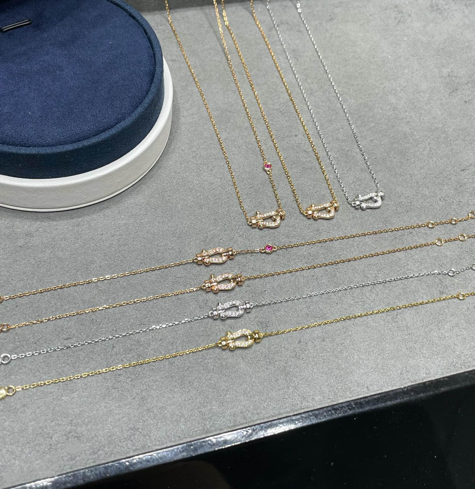 [Clover Jewelry]FORCE 10 DIAMOND PINK GOLD NECKLACE