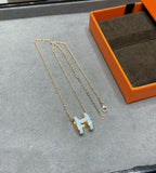 [Clover Jewelry]POP H SKY BLUE NECKLACE