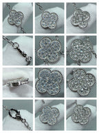 [Clover Jewelry]CLOVER 6 MOTIF DIAMOND PAVED NECKLACE