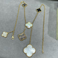 [Clover Jewelry]CLOVER 6 MOTIF MOP ONYX GOLD NECKLACE