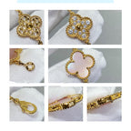 [Clover Jewelry]CLOVER 5 MOTIF DIAMOND PINK MOP PINK GOLD BRACELET