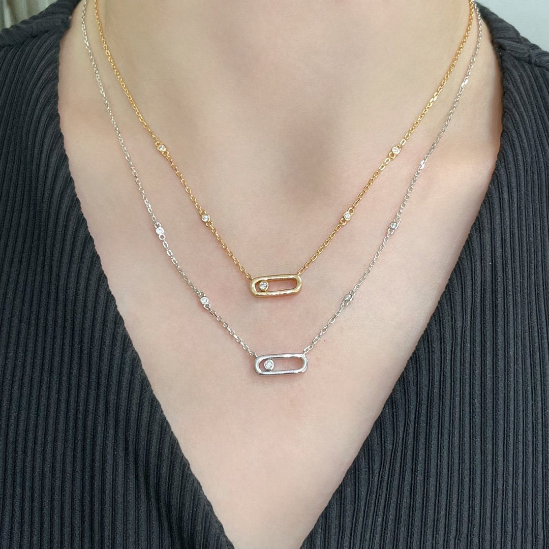 [Clover Jewelry]MOVE UNO DIAMOND NECKLACE