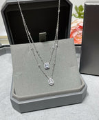 [Clover Jewelry]MY TWIN 2 ROW DIAMOND NECKLACE