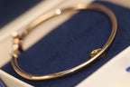 [Clover Jewelry]IDYLLE PINK GOLD OPEN BRACELET DIAMOND PAVED