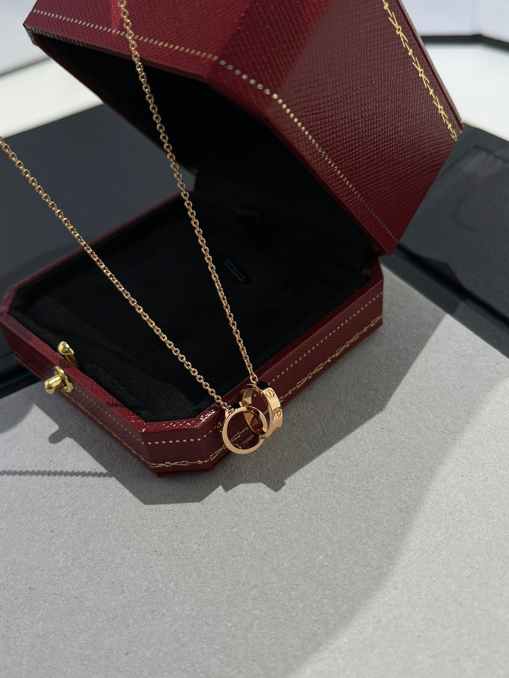 [Clover Jewelry]LIEBESKETTE DOPPELRING ROSÉGOLD