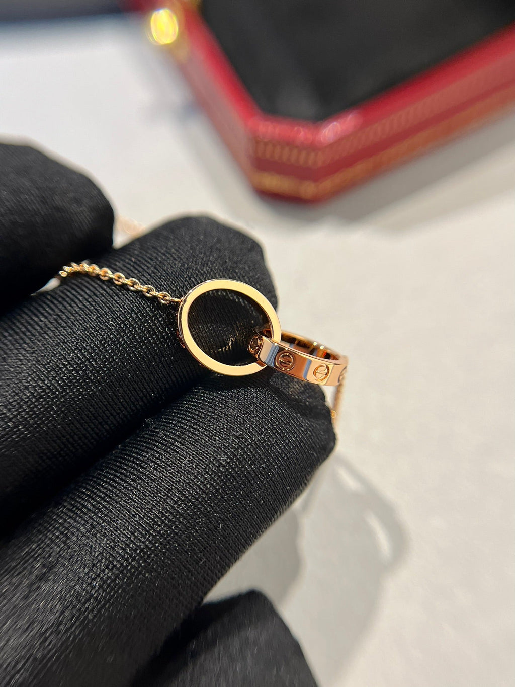 [Clover Jewelry]LIEBESKETTE DOPPELRING ROSÉGOLD