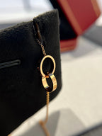 [Clover Jewelry]LIEBESKETTE DOPPELRING ROSÉGOLD