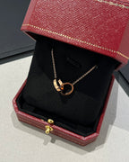[Clover Jewelry]LIEBESKETTE DOPPELRING ROSÉGOLD