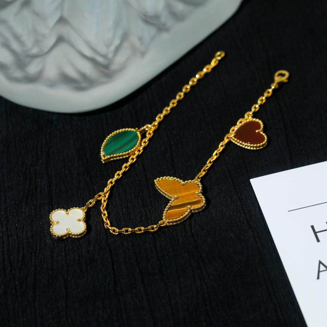[Clover Jewelry]LUCKY SPRING 5 MOTIF GOLD BRACELET