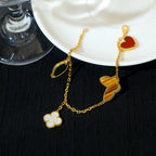 [Clover Jewelry]LUCKY SPRING 5 MOTIF GOLD BRACELET