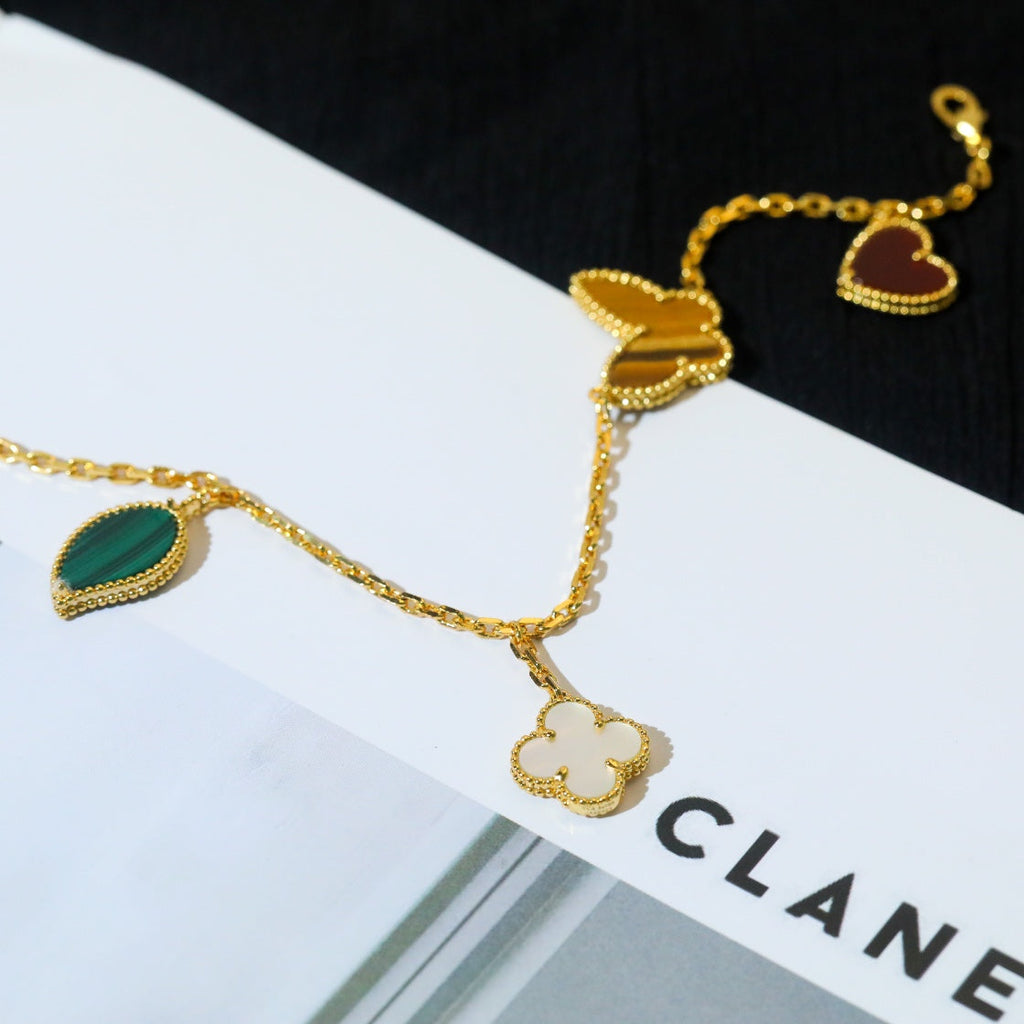 [Clover Jewelry]LUCKY SPRING 5 MOTIF GOLD BRACELET
