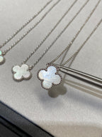 [Clover Jewelry]CLOVER MEDIUM SILVER WHITE MOP NECKLACE