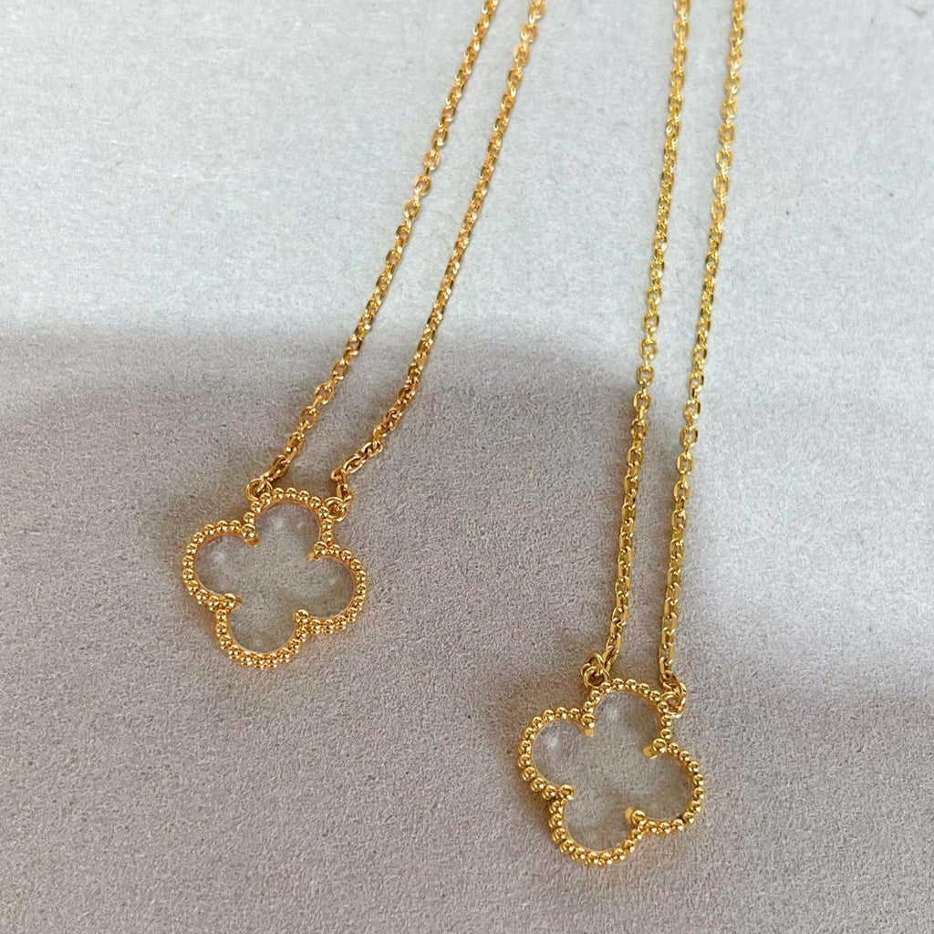 [Clover Jewelry]CLOVER ROCK CRYSTAL ROSE GOLD NECKLACE