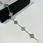 [Clover Jewelry]CLOVER 5 MOTIF SILVER DIAMOND BRACELET