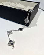 [Clover Jewelry]CLOVER 5 MOTIF SILVER DIAMOND BRACELET