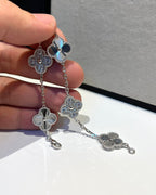 [Clover Jewelry]CLOVER 5 MOTIF SILVER DIAMOND BRACELET