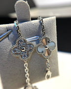 [Clover Jewelry]CLOVER 5 MOTIF SILVER DIAMOND BRACELET