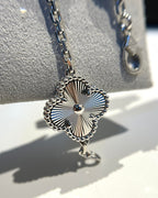 [Clover Jewelry]CLOVER 5 MOTIF SILVER DIAMOND BRACELET