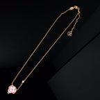 [Clover Jewelry]COLOR BLOSSOM ROSA MOP SONNE GOLD HALSKETTE