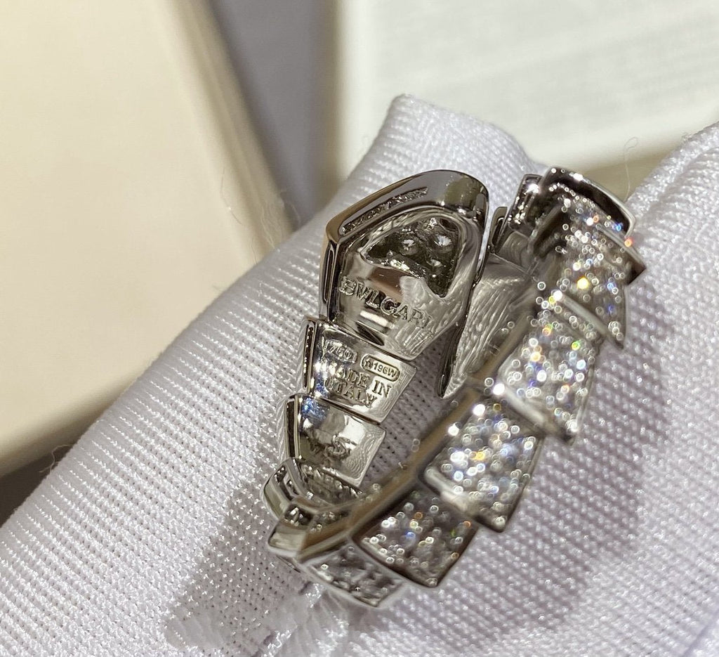 [Clover Jewelry]SERPENTI LARGE RING SILVER DIAMOND PAVED