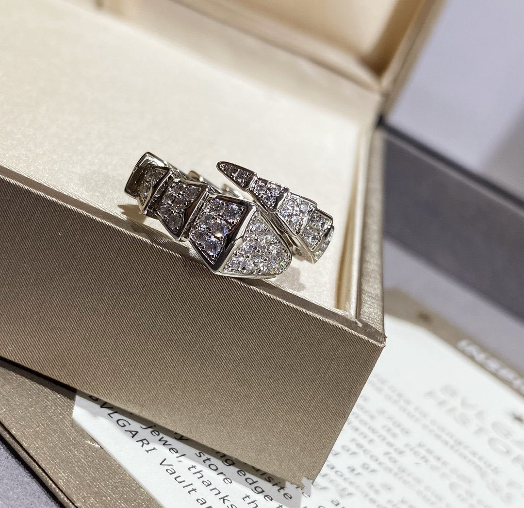 [Clover Jewelry]SERPENTI LARGE RING SILVER DIAMOND PAVED