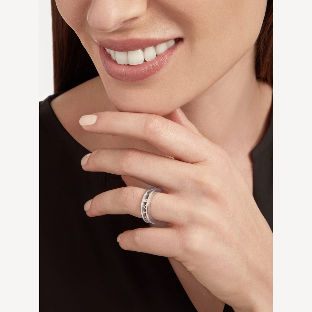 [Clover Jewelry]ZERO 1 ONE-BAND WITH OPENWORK LOGO SPIRAL RING