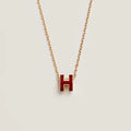 [Clover Jewelry]HM CLIC RED ENAMEL GOLD NECKLACE