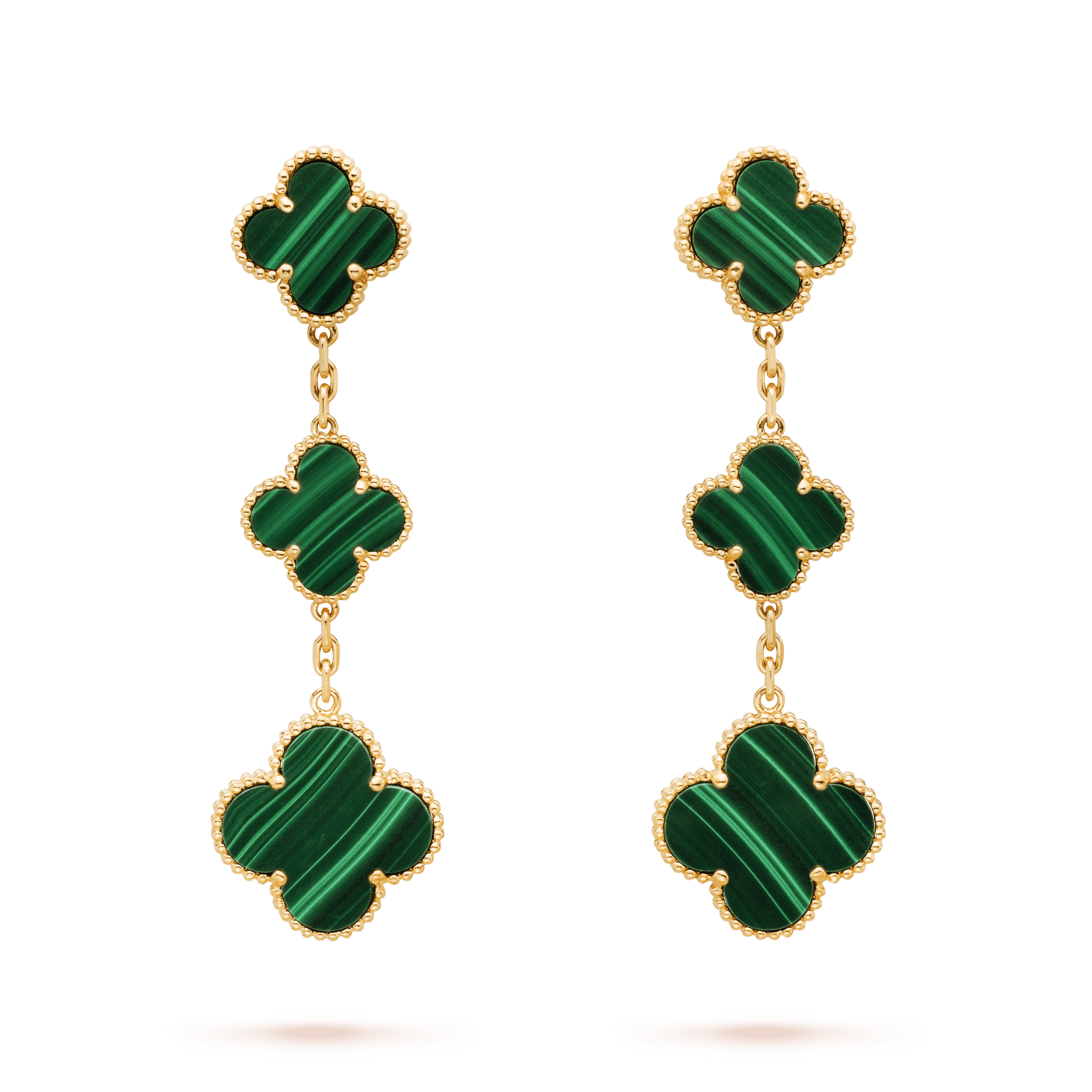 [Clover Jewelry]CLOVER MALACHITE 3 MOTIFS GOLD