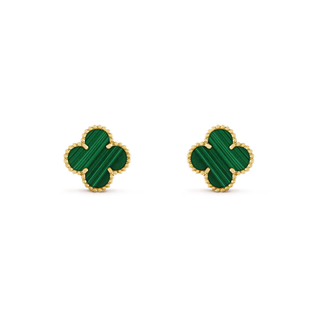 [Clover Jewelry]CLOVER MEDIUM 1 MOTIFS MALACHITE  EARRINGS