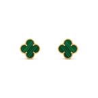 [Clover Jewelry]CLOVER MEDIUM 1 MOTIFS MALACHITE  EARRINGS