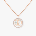 [Clover Jewelry]LUCKY MOVE 1 DIAMOND WHITE MOTHER OF PEARL PINK GOLD DIAMOND NECKLACE
