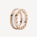 [Clover Jewelry]ZERO 1 TWO-BAND LOOPS AND WHITE CERAMIC SPIRAL PINK GOLD RING