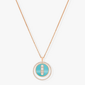 [Clover Jewelry]LUCKY MOVE 3 DIAMONDS TURQUOISE PINK GOLD DIAMOND NECKLACE