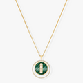[Clover Jewelry]LUCKY MOVE 3 DIAMOND MALACHITE GOLD DIAMOND NECKLACE