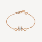 [Clover Jewelry]ZERO 1 SOFT PINK GOLD AND WHITE CERAMIC BRACELET