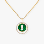 [Clover Jewelry]LUCKY MOVE 1 DIAMOND MALACHITE GOLD DIAMOND NECKLACE