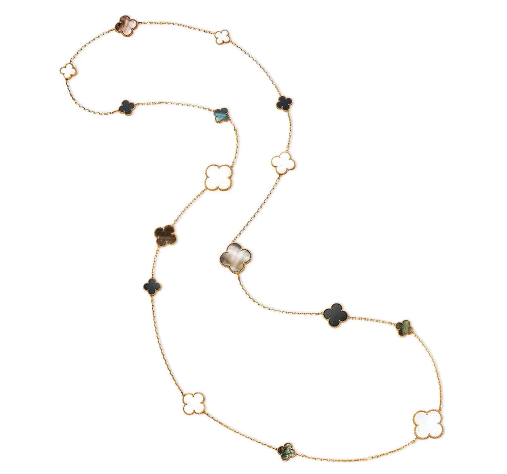 [Clover Jewelry]CLOVER 16 MOTIF WHITE NECKLACE