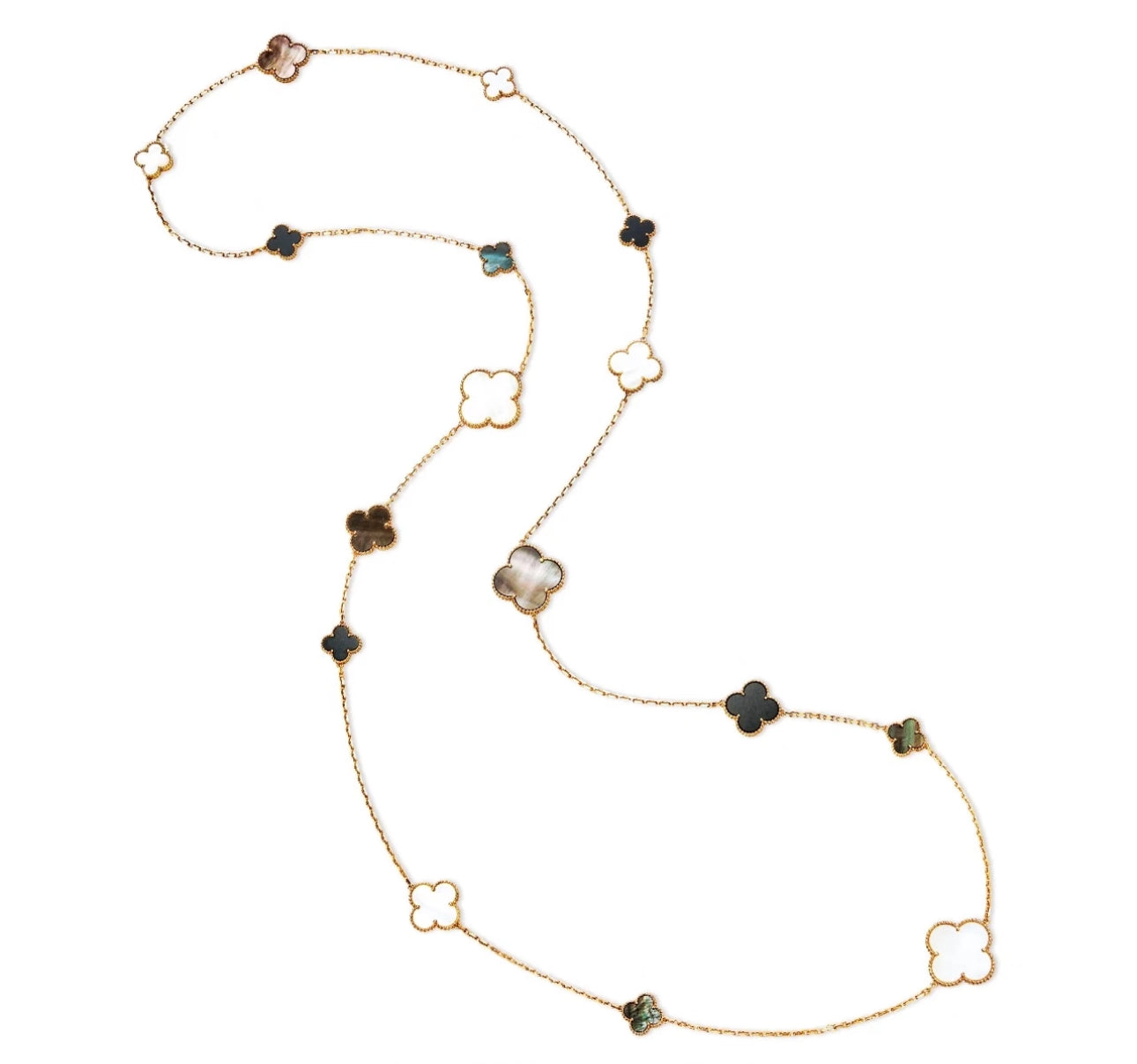 [Clover Jewelry]CLOVER 16 MOTIF WHITE NECKLACE