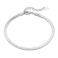 [Clover Jewelry]Flat Snake Bone Chain Blade Necklace