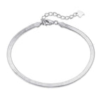 [Clover Jewelry]Flat Snake Bone Chain Blade Necklace