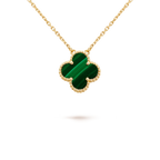 [Clover Jewelry]CLOVER 15MM MALACHITE SINGLE FLOWER  NECKLACE