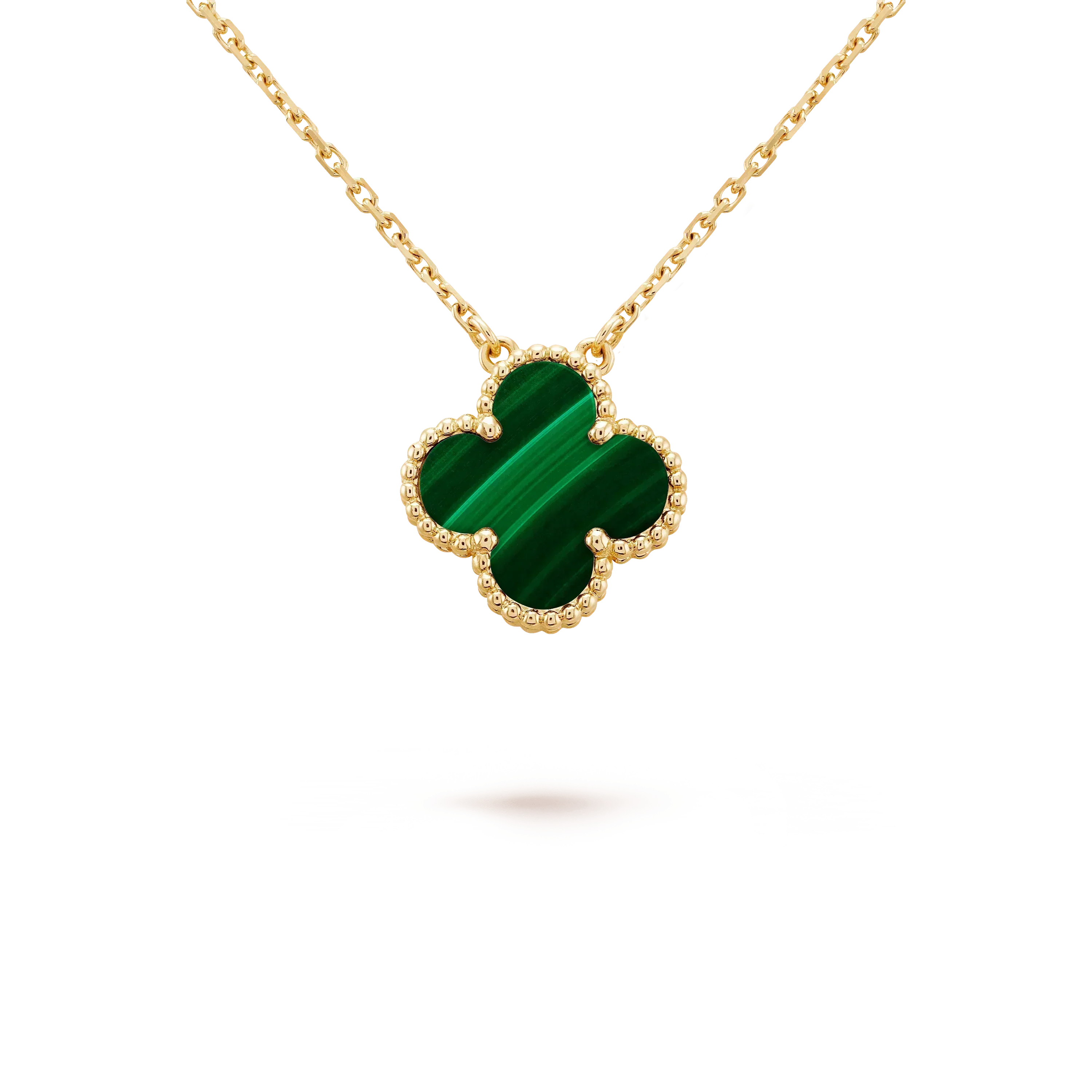 [Clover Jewelry]CLOVER 15MM MALACHITE SINGLE FLOWER  NECKLACE