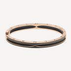 [Clover Jewelry]ZERO 1 PINK GOLD WITH MATTE BLACK CERAMIC BRACELET