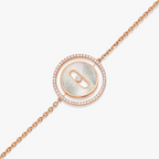 [Clover Jewelry]LUCKY MOVE WHITE MOTHER OF PEARL PINK GOLD DIAMOND BRACELET