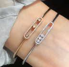 [Clover Jewelry]Move Pavé Diamond Bangle Bracelet M