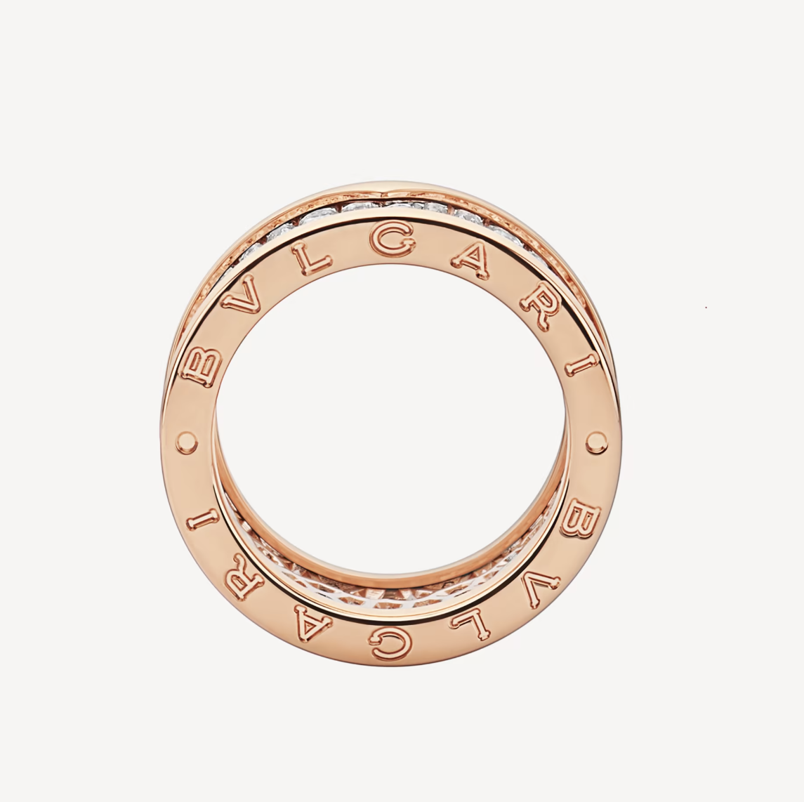[Clover Jewelry]ZERO 1 WITH PAVED DIAMONDS ON THE SPIRAL RING