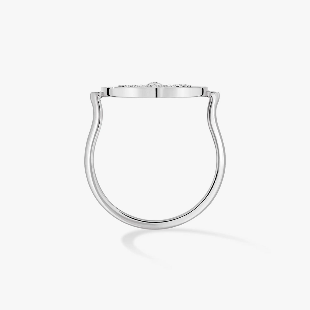 [Clover Jewelry]LUCKY MOVE PAVED SILVER DIAMOND RING