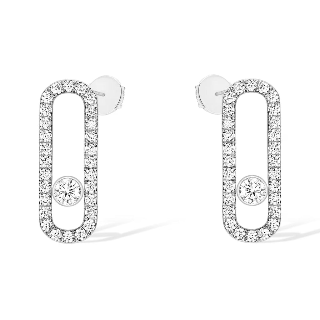 [Clover Jewelry]MOVE UNO STUD DIAMOND PAVED EARRINGS