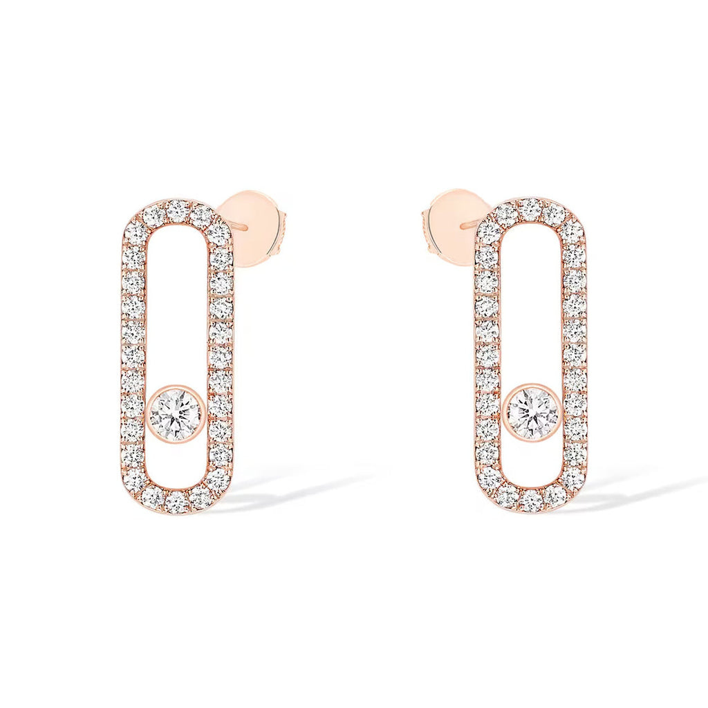 [Clover Jewelry]MOVE UNO STUD DIAMOND PAVED EARRINGS